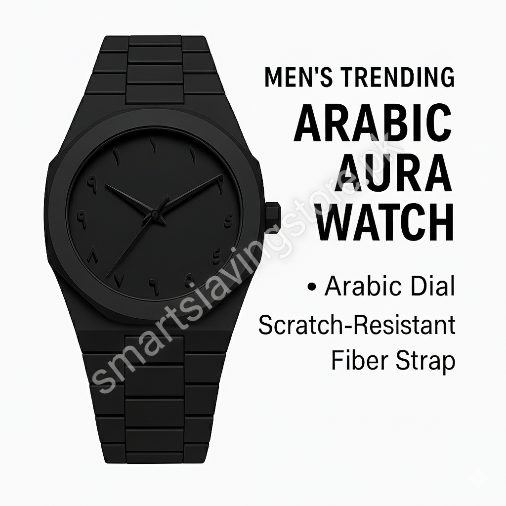 Black Aura Arabic Dial Watch for Men